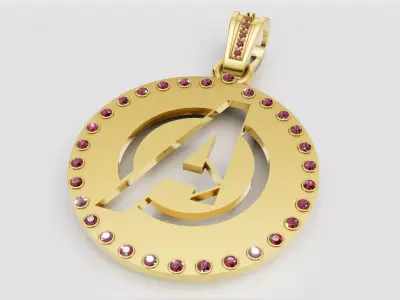 Avengers gold pendant 3D printable model   3D print model