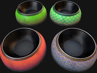 Food Bowl for Pet Dog Cat  Low-poly 3D model