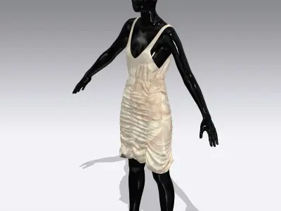 Woman Cloth Dress Low-poly 3D model 3