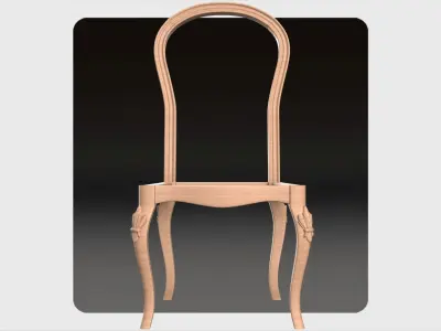 Woodcarving chair for CNC 07 3D model