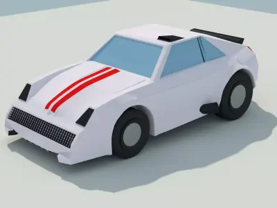 3D Low Poly Car good for game Low-poly 3D model