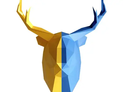 Ukraine deer paper head 3D model