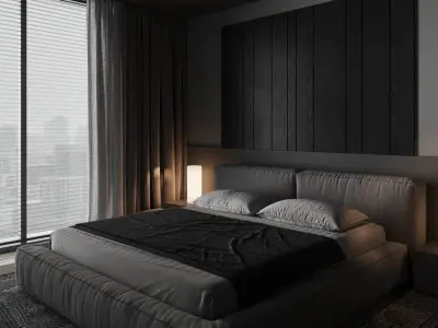 bedroom interior design style minimalism  3D model