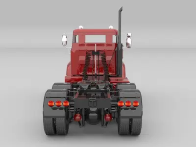 1975 Semi Truck Double Axle 3D model