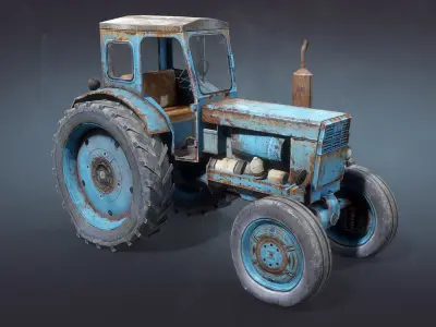 T-40 Tractor Low-Poly Low-poly 3D model