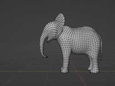 African Elephant Baby Low-poly 3D model