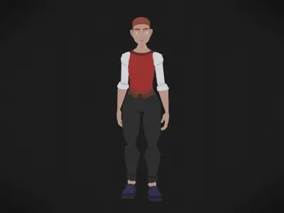 Colorly - School Guy - Game Ready - Rigged - Customizable Low-poly 3D model