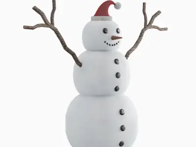 Snowman 02 Low-poly 3D model