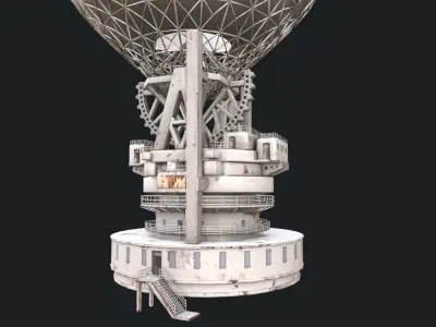 Radio Telescope RT-70 Low-poly 3D model