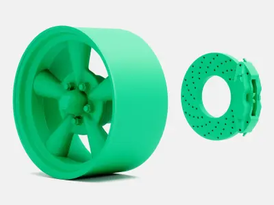 15x8 Pacer Supreme Wheel and Brake 3D print model