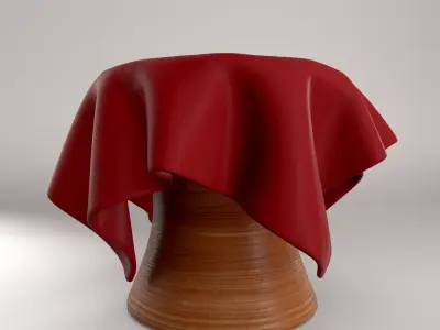 American Cherry Wooden Stool Free low-poly 3D model