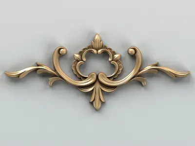 Carved decor horizontal 012 3D model