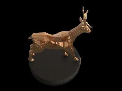 Parametric V Deer Low-poly 3D model