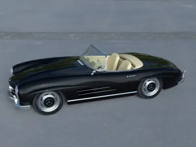 Mercedes 300SL Roadster W198 HDRI 3D model