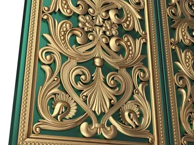 Backgammon Set 07 Green Low-poly 3D model