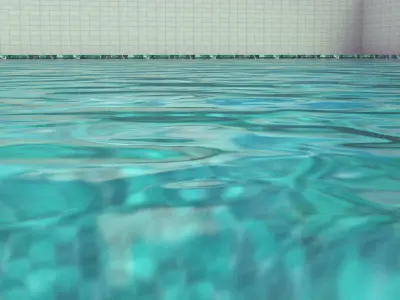 Pool Lowpoly 3D glass box with water in it Low-poly 3D model