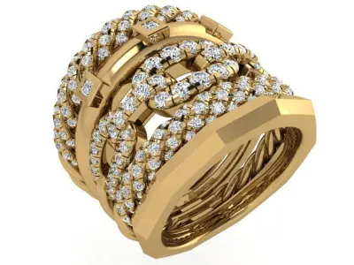 Fashion Luxury Ring With Diamond 4304 3D print model