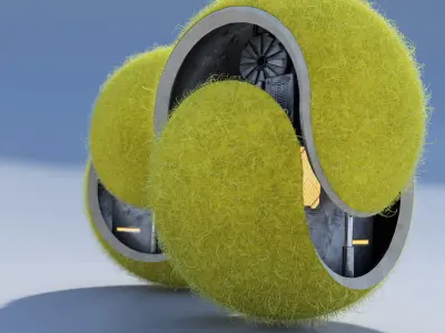 Tennis Ball Mech PBR 3D model