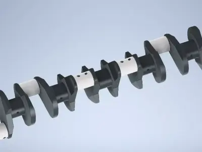 Mechanical crankshaft for diesel engine 3D print model