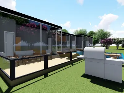 House design with pool 3D model