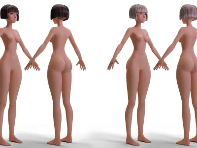 Stylized Fitness Girl 2 3D model