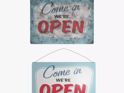 Vintage open sign 3D model