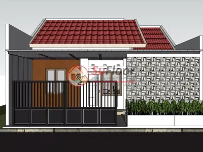 House 8x13m code 632 - Sketchup 3D model 3D model 3D model