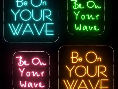 Be On Your Wave Neon Signs 3D model