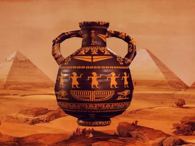 ancient Mythology Egypt vase pack 3D model 3D model