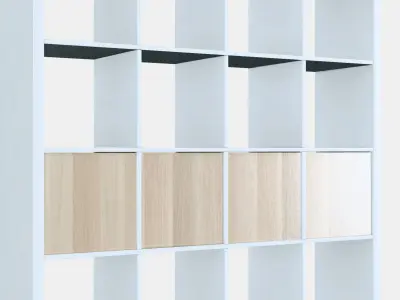 KALLAX Shelving unit with 4 inserts 17 Low-poly 3D model