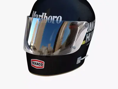 James Hunt helmet Low-poly 3D model