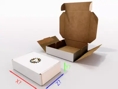 Parametric animatable cardboard box model Low-poly 3D model