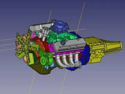 1-25th engine 351 Cleveland Free 3D print model