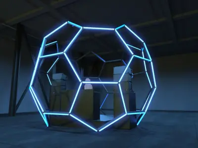 Soccer Ball DJ Booth 3D model