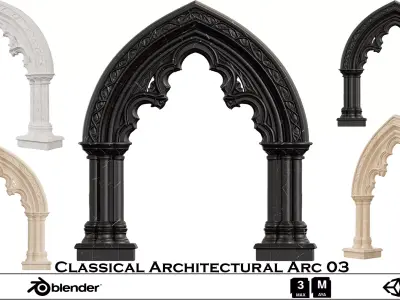 Classical Architectural Arc 03 - Gothic Archway Collection Low-poly 3D model
