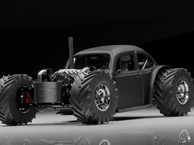 Custom Off-Road Monster Buggy 3D Model Vehicle  3D model