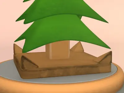 Stylized Snow Tree Free low-poly 3D model