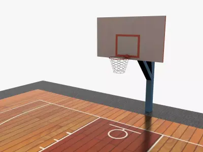 Low Poly Basketball Court Low-poly 3D model