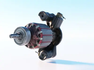 Electric motor Low-poly 3D model shop