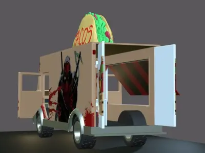 Food truck deadpool marvel legends 3D print model