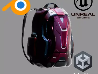 Stylized Backpack BP22 Low-poly 3D model