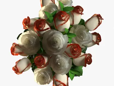 Roses in vase 3D model purchase