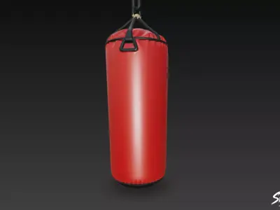 Red Heavy Bag Low-poly 3D model