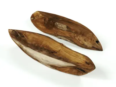 POLYPASTA - wooden bowl ship - teak 3D model