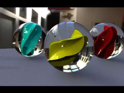 Marble balls Low-poly 3D model