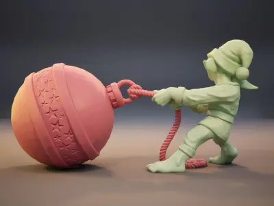 Christmas Ornament Thief Goblin - 1 2 3 inch 3D print model