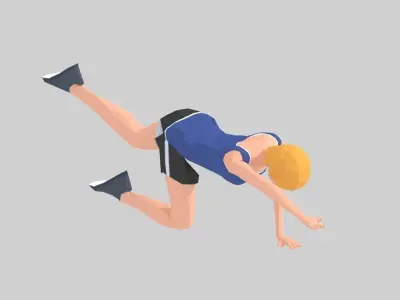 Bug  Exercise Woman Animation Low-poly 3D model