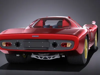 Mclaren M6GT 1969 24h lemans race car VRAY 3D model