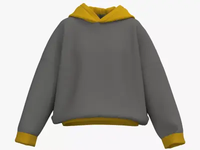 Female oversized hoodie 3D model