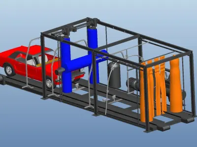 Self-service car washing equipment 3D model